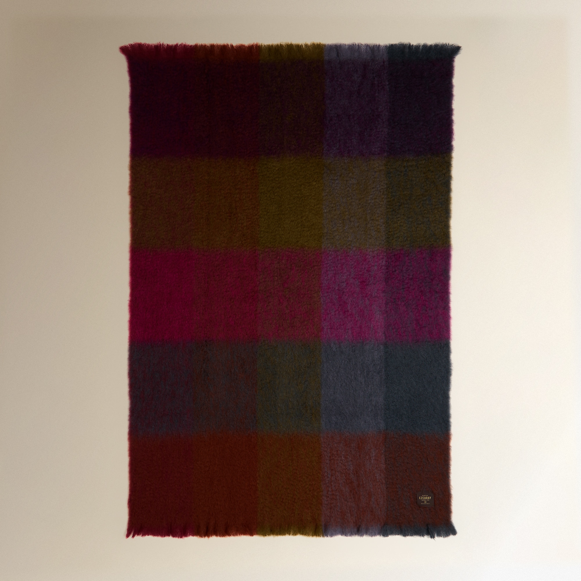 Manta decorativa mohair Cuadro Mantas Ezcaray - Morado 130 x 175 cm Morado-4
