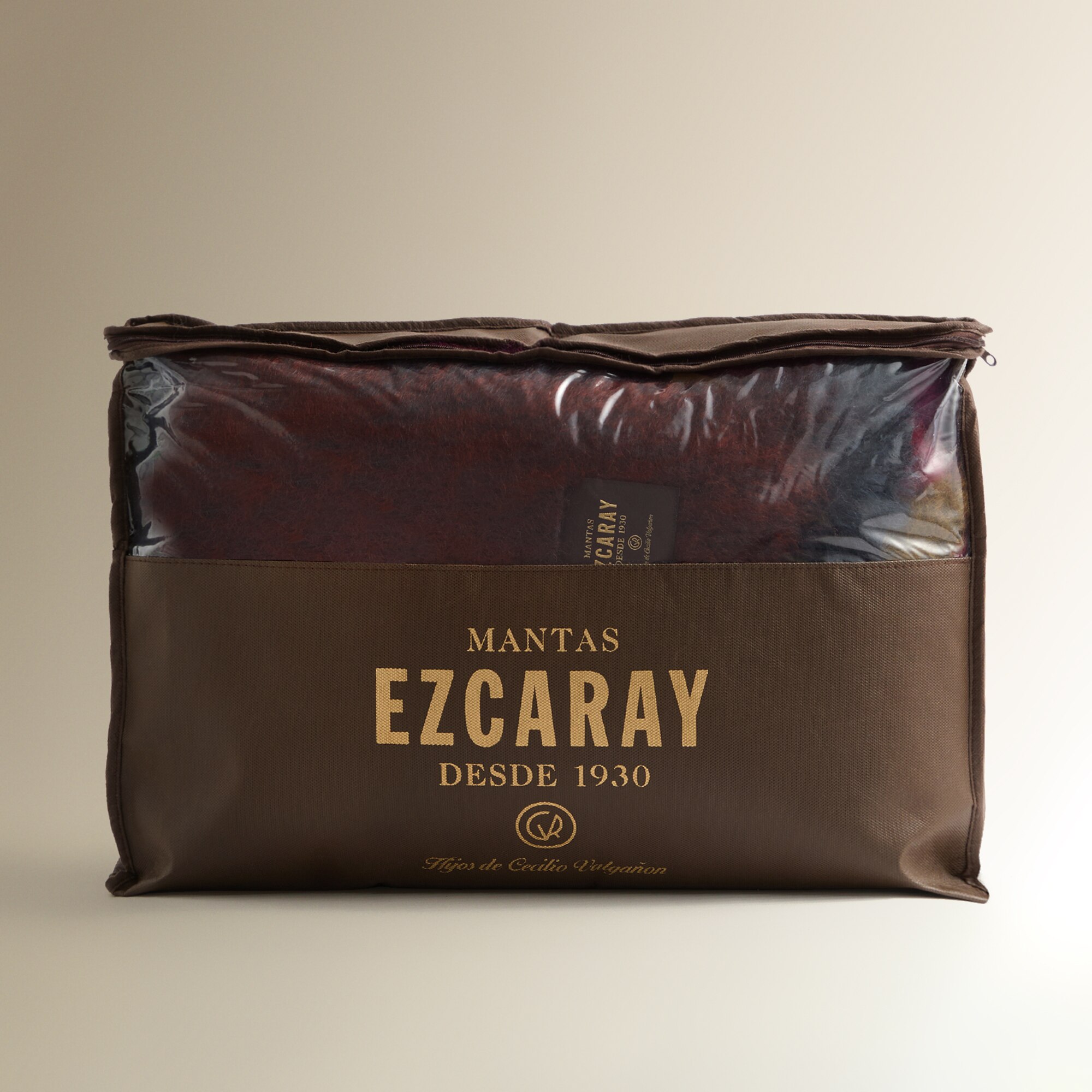 Manta decorativa mohair Cuadro Mantas Ezcaray - Morado 130 x 175 cm Morado-5