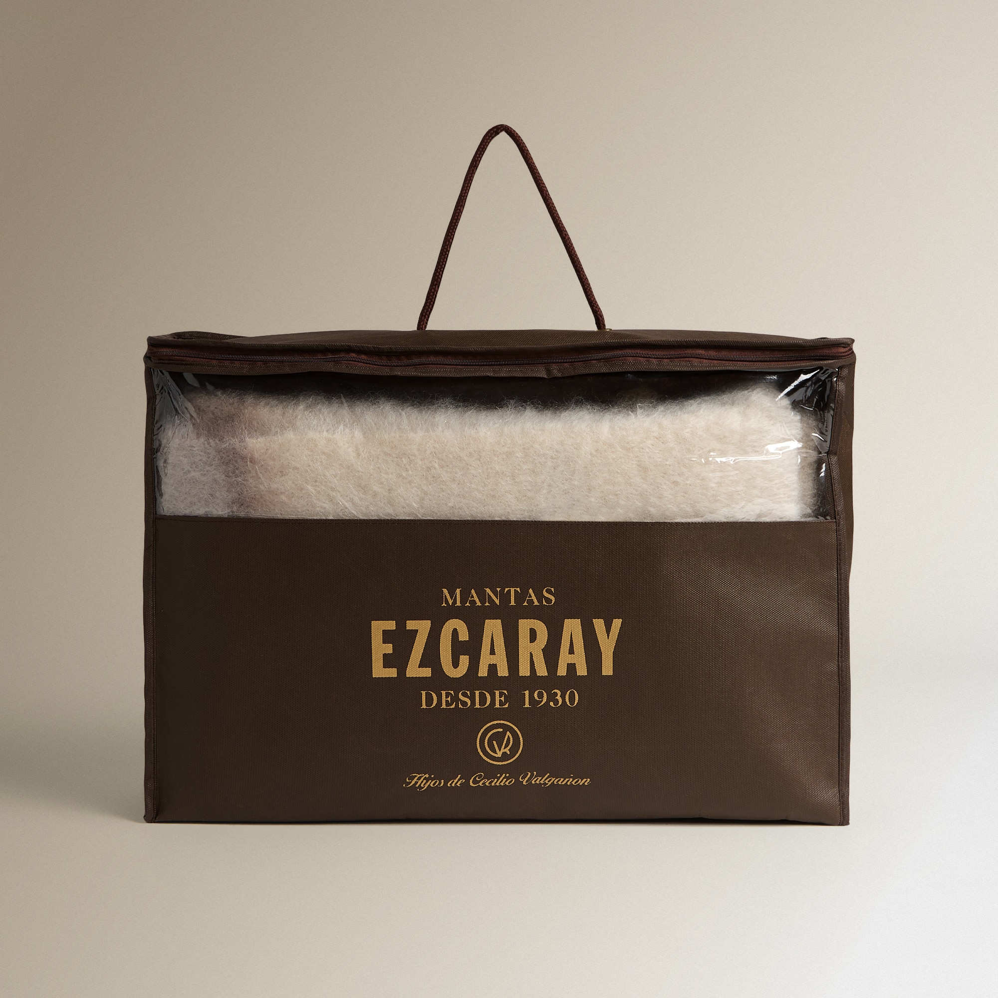 Manta decorativa mohair Cuadro Mantas Ezcaray - Crudo 130 x 175 cm Crudo-5