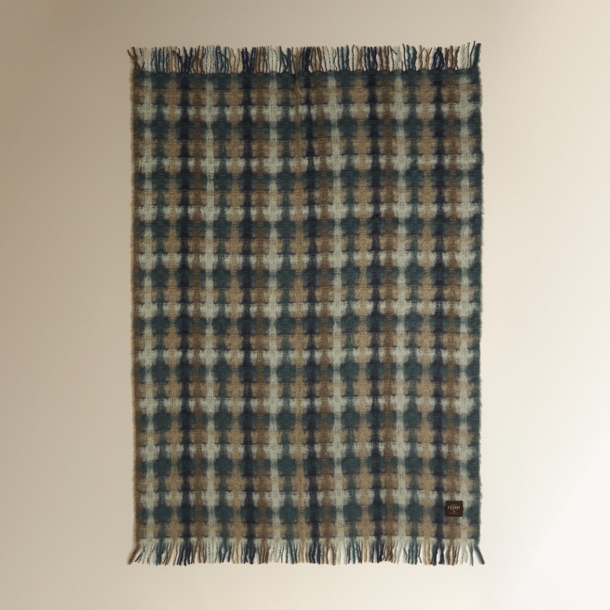 Manta decorativa mohair Mía Azul-4