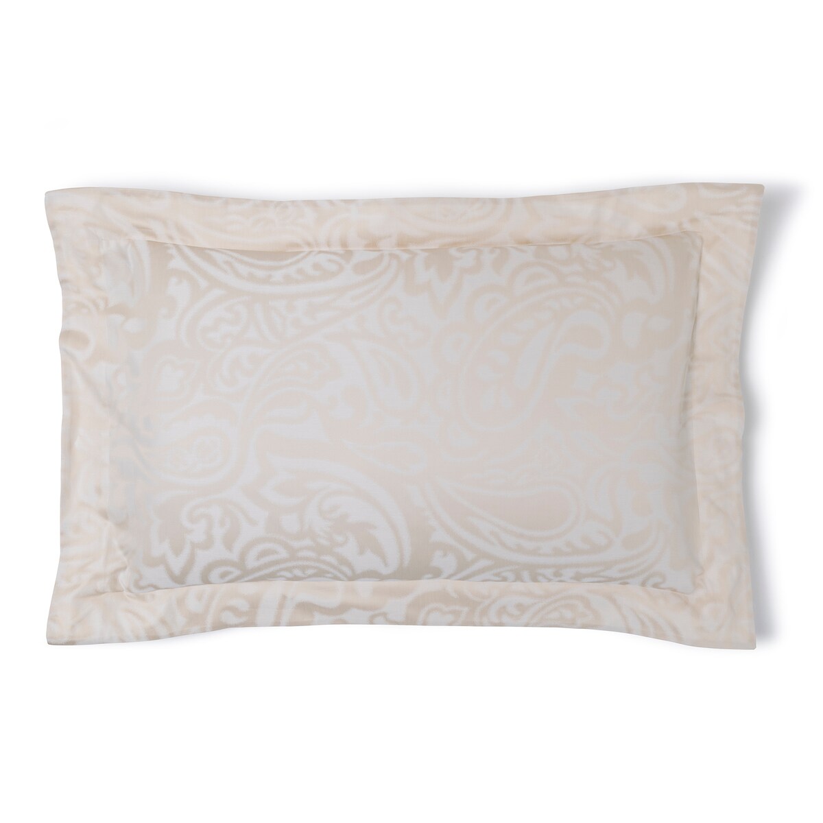 Conjunto de Capa de Edredão de Algodão Paisley Jacquard Branco-5