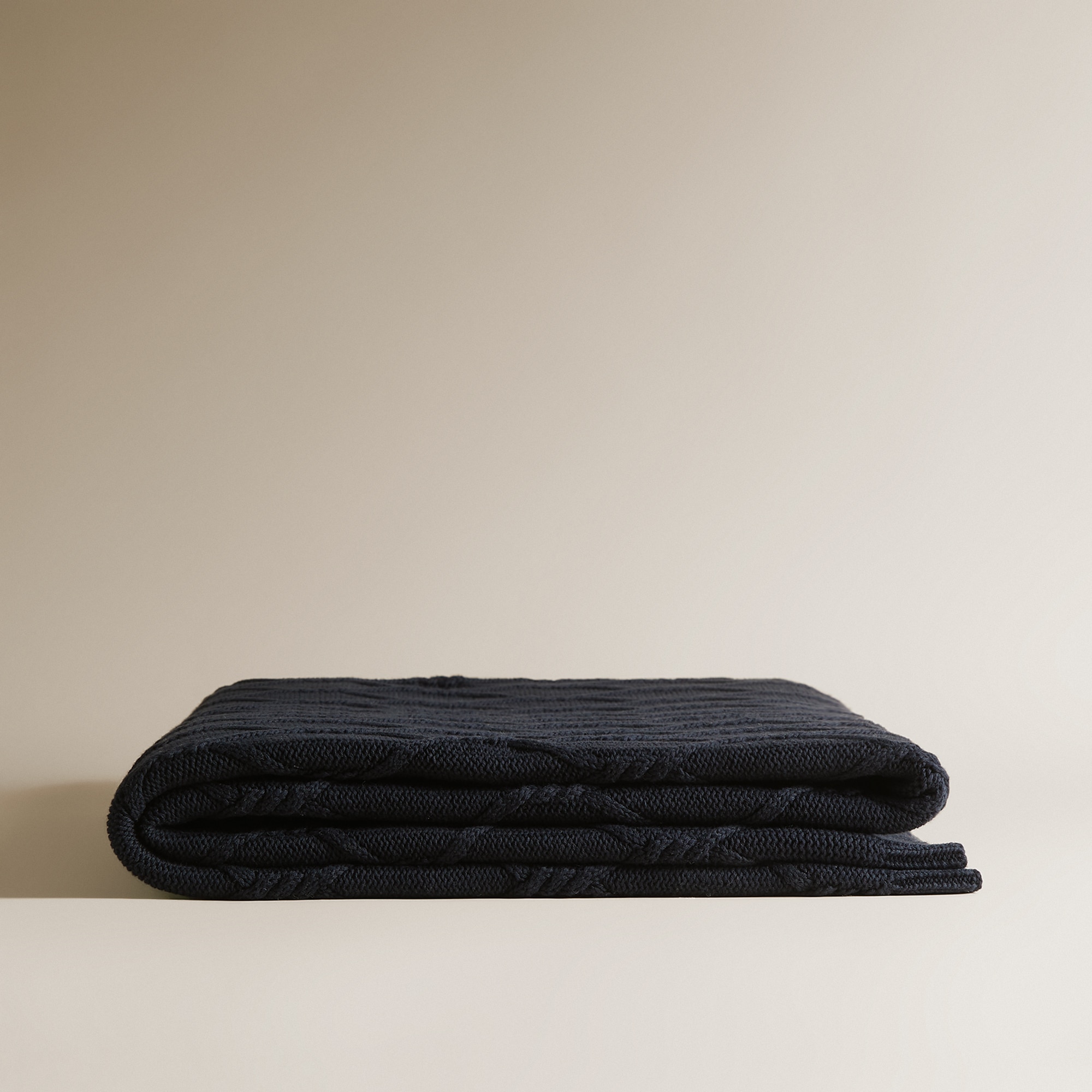 Manta Decorativa de Algodão Orgânico Twist Navy-2