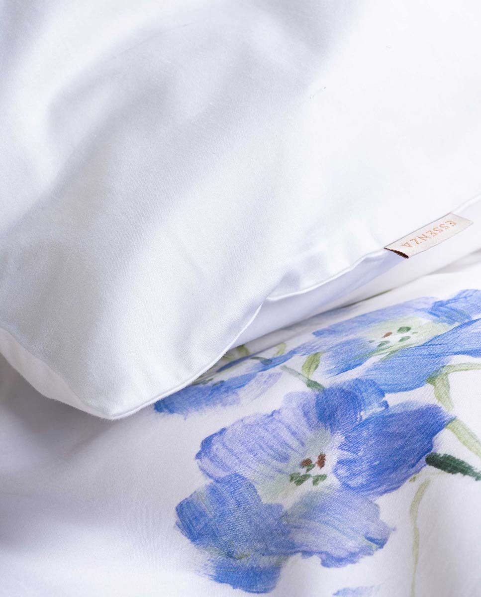 Juego de funda nórdica algodón satén Blue Flower Essenza - Azul Cama 150 cm Azul-6
