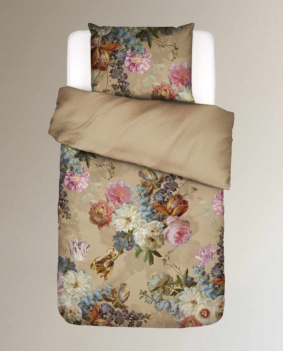 Juego de funda nórdica algodón satén Rosabelle Essenza - Beige Cama 150 cm Beige-5