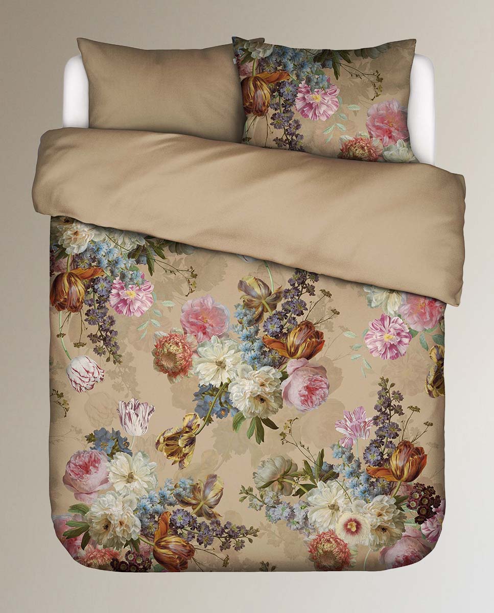 Juego de funda nórdica algodón satén Rosabelle Essenza - Beige Cama 150 cm Beige-6