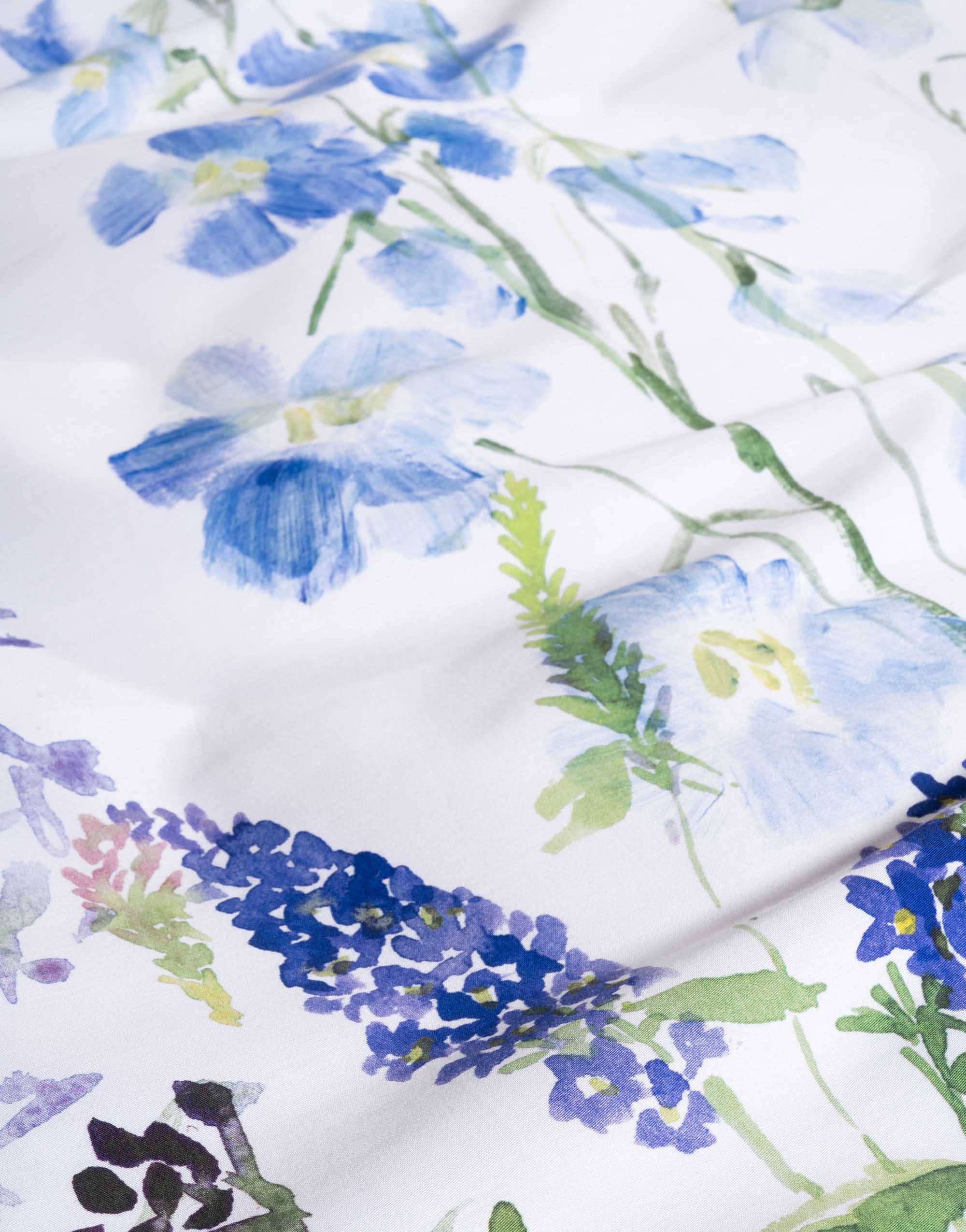 Funda de cuadrante algodón satén Blue Flower Essenza - Azul 65 x 65 cm Azul-3