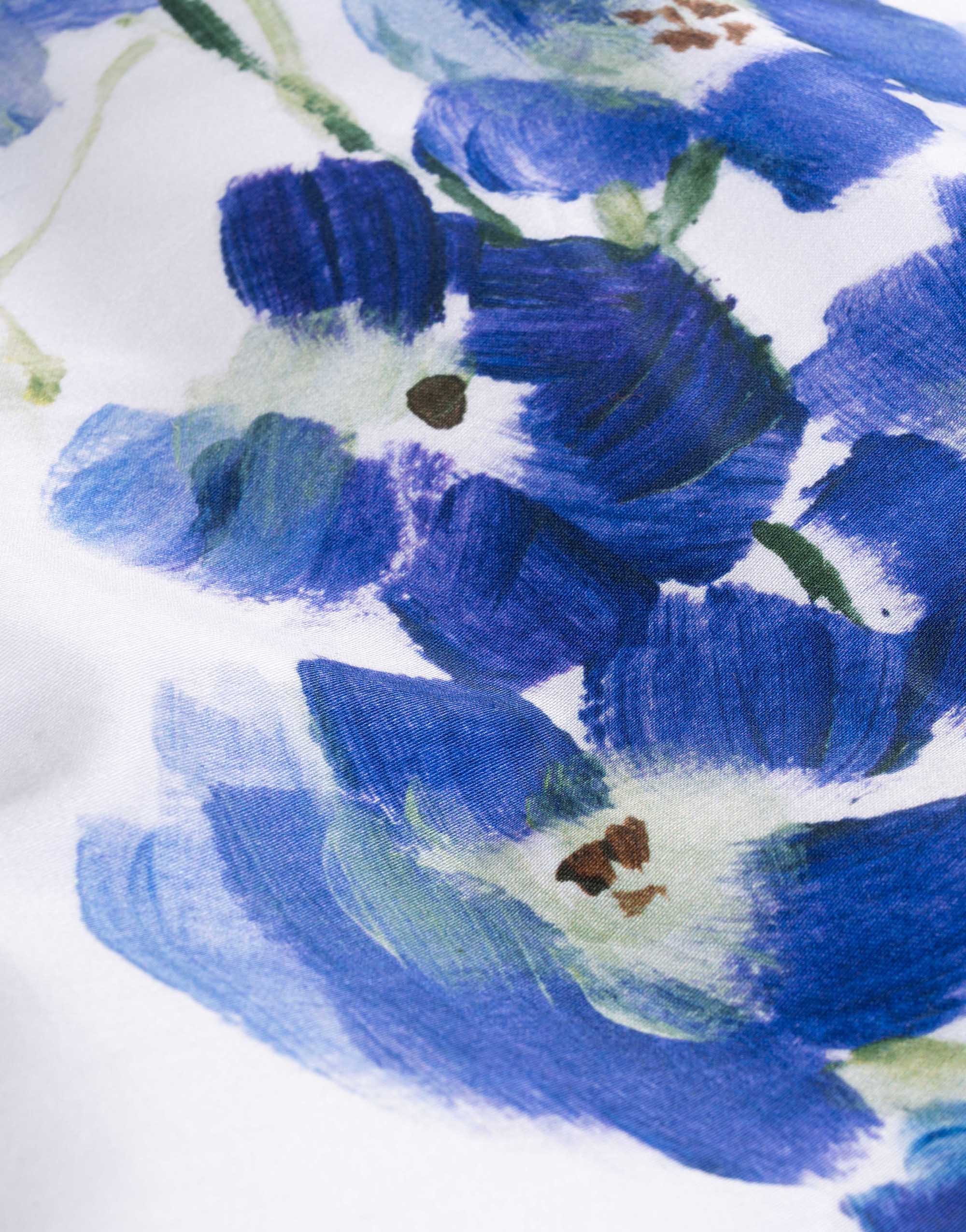 Funda de cuadrante algodón satén Blue Flower Essenza - Azul 65 x 65 cm Azul-4
