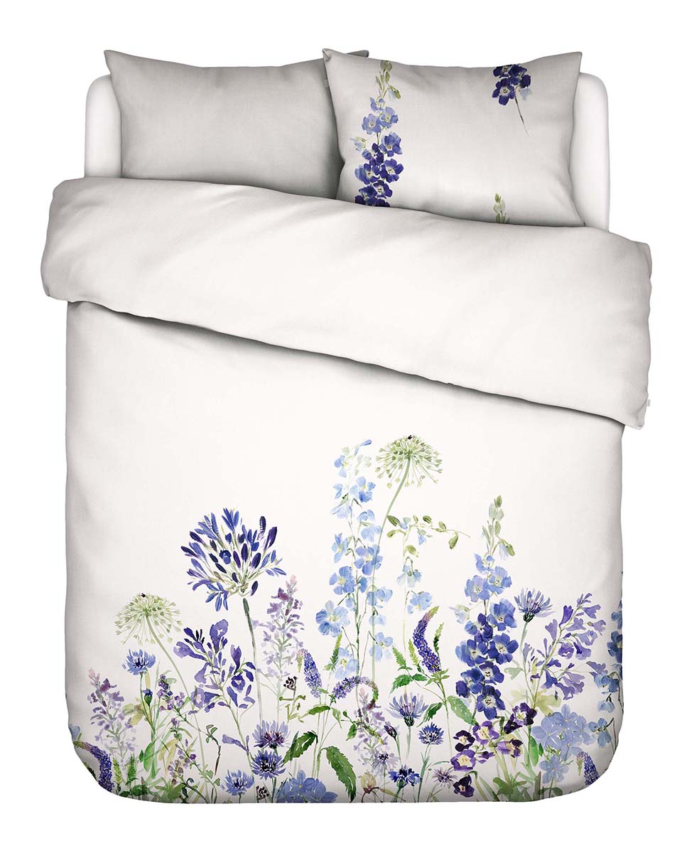 Funda de cuadrante algodón satén Blue Flower Essenza - Azul 65 x 65 cm Azul-7
