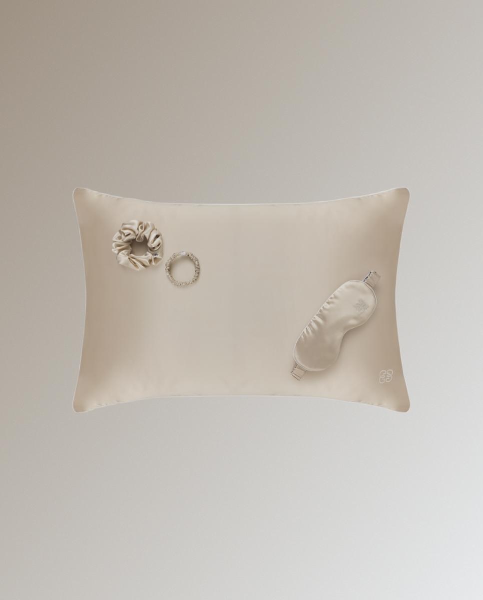 Imagen 0 de Set para dormir de seda Mulberry Plain Colours Gingerlily Beige
