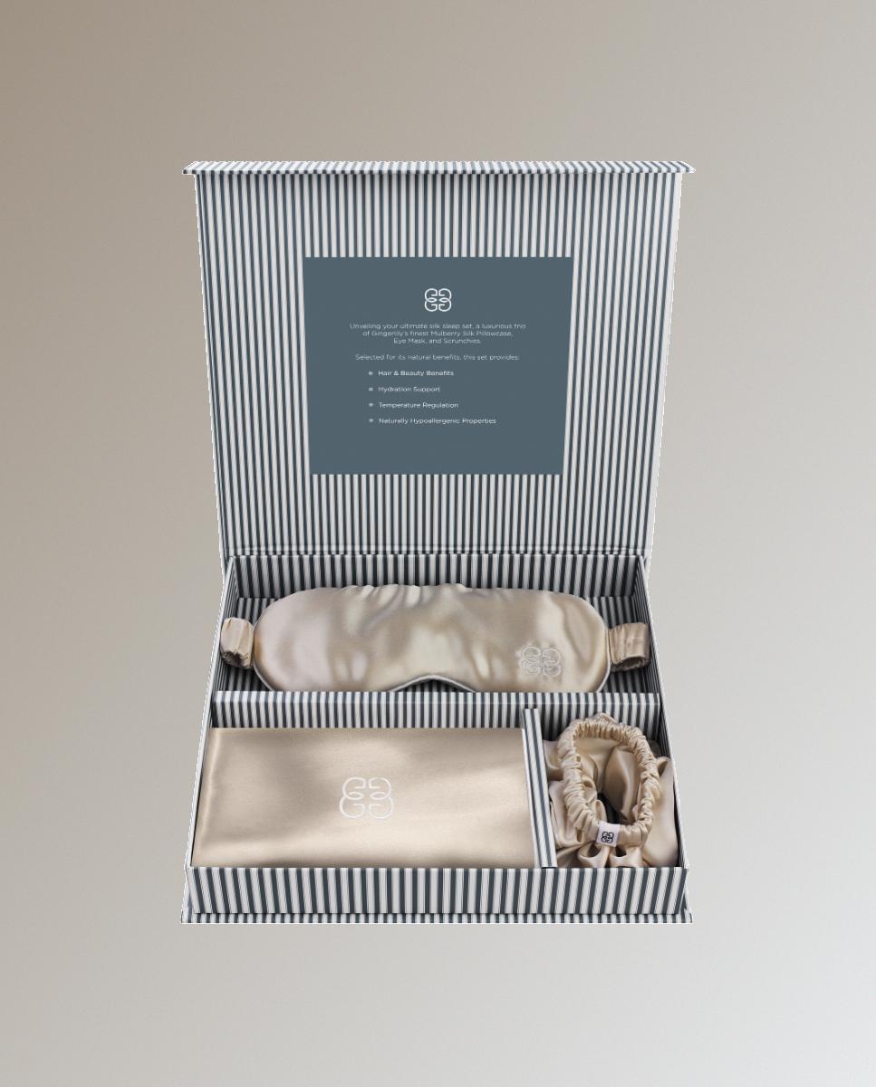 Set para dormir de seda Mulberry Plain Colours Gingerlily - Beige Beige-2