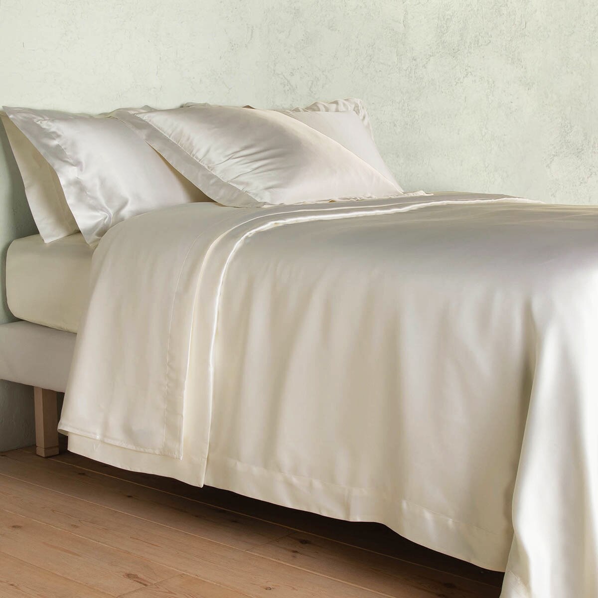 Capa de edredão de seda Mulberry Gingerlily Plain Colours Marfim-2