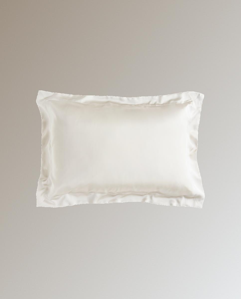 Funda de almohada seda Mulberry Plain Colour Gingerlily - Marfil 50 x 90 cm Marfil-1
