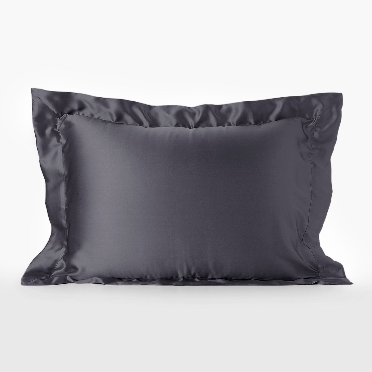 Capa de almofada de seda Mulberry Plain Colour Cinzento Antracite-1