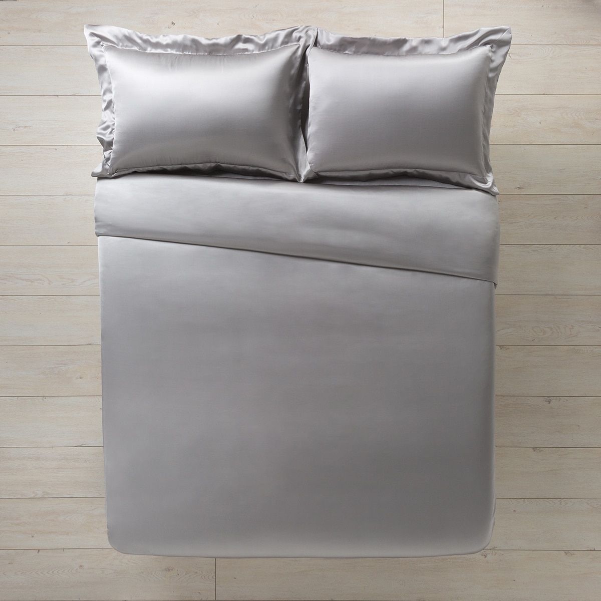 Capa de almofada de seda Mulberry Plain Colour Prata-4