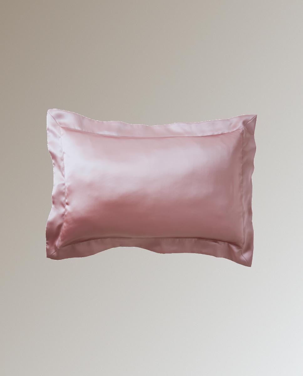 Funda de almohada seda Mulberry Plain Colour Gingerlily - Rosa palo 50 x 90 cm Rosa palo-1
