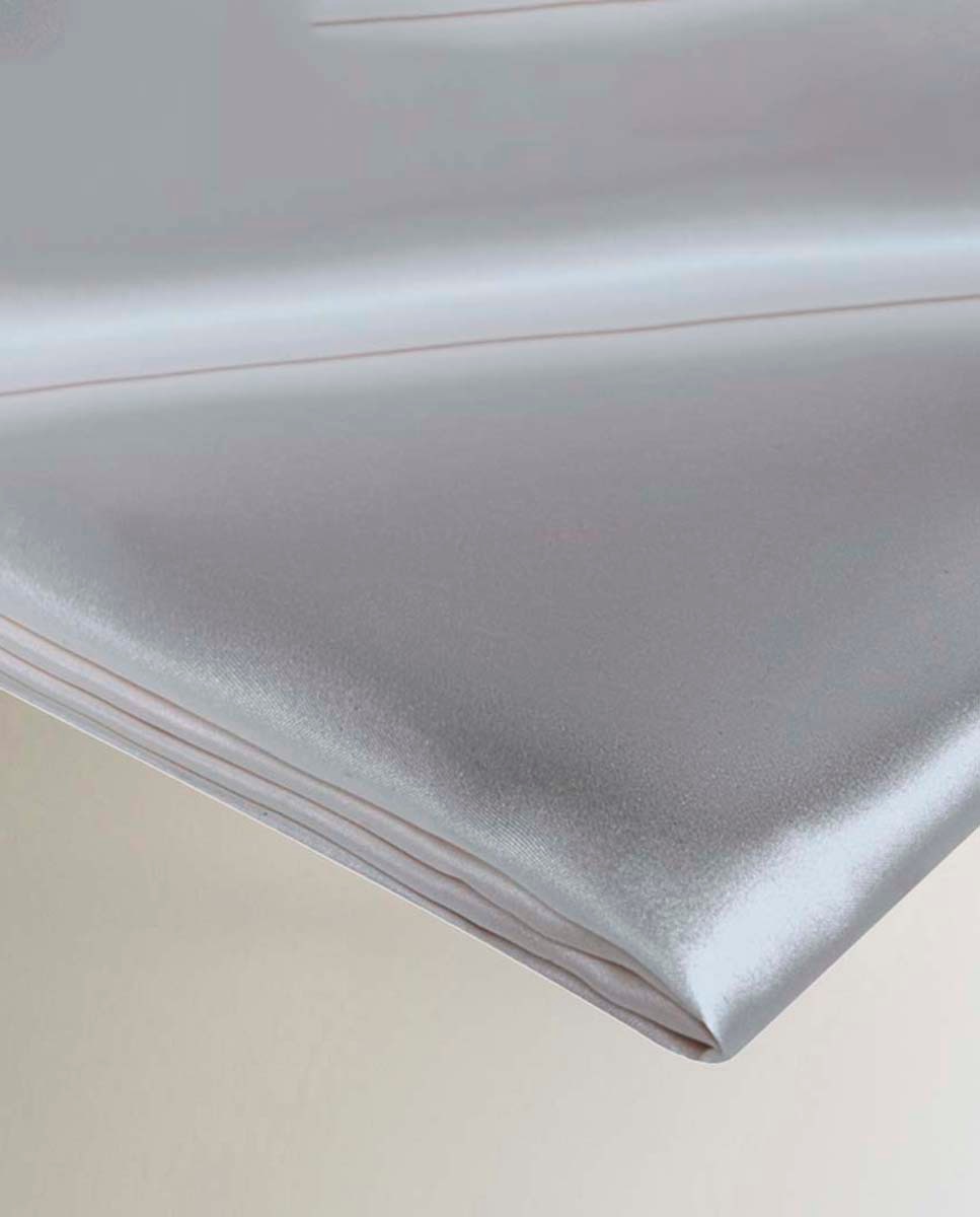 Sábana encimera de seda Mulberry Plain Colours Gingerlily - Plata Cama 150 cm Plata-1