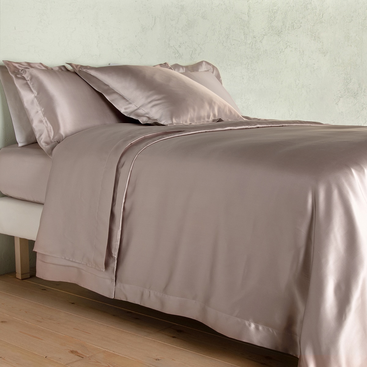 Sábana bajera ajustable de seda Mulberry Plain Colours Gingerlily - Rosa palo Cama 150 cm Rosa palo-3