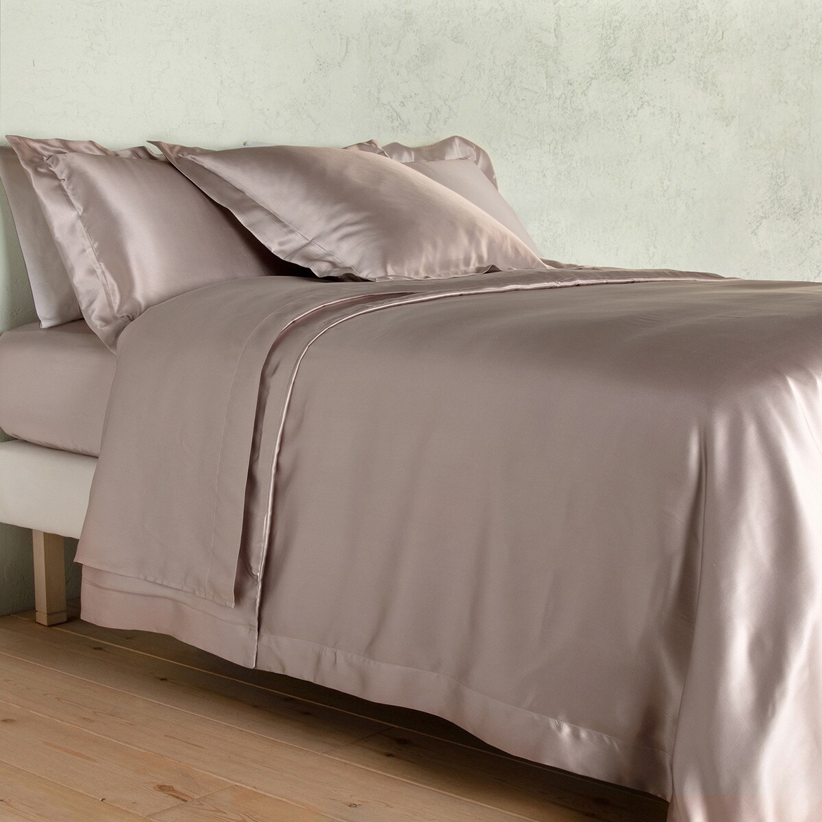 Sábana bajera ajustable de seda Mulberry Plain Colours Gingerlily - Rosa palo Cama 180 cm Rosa palo-3