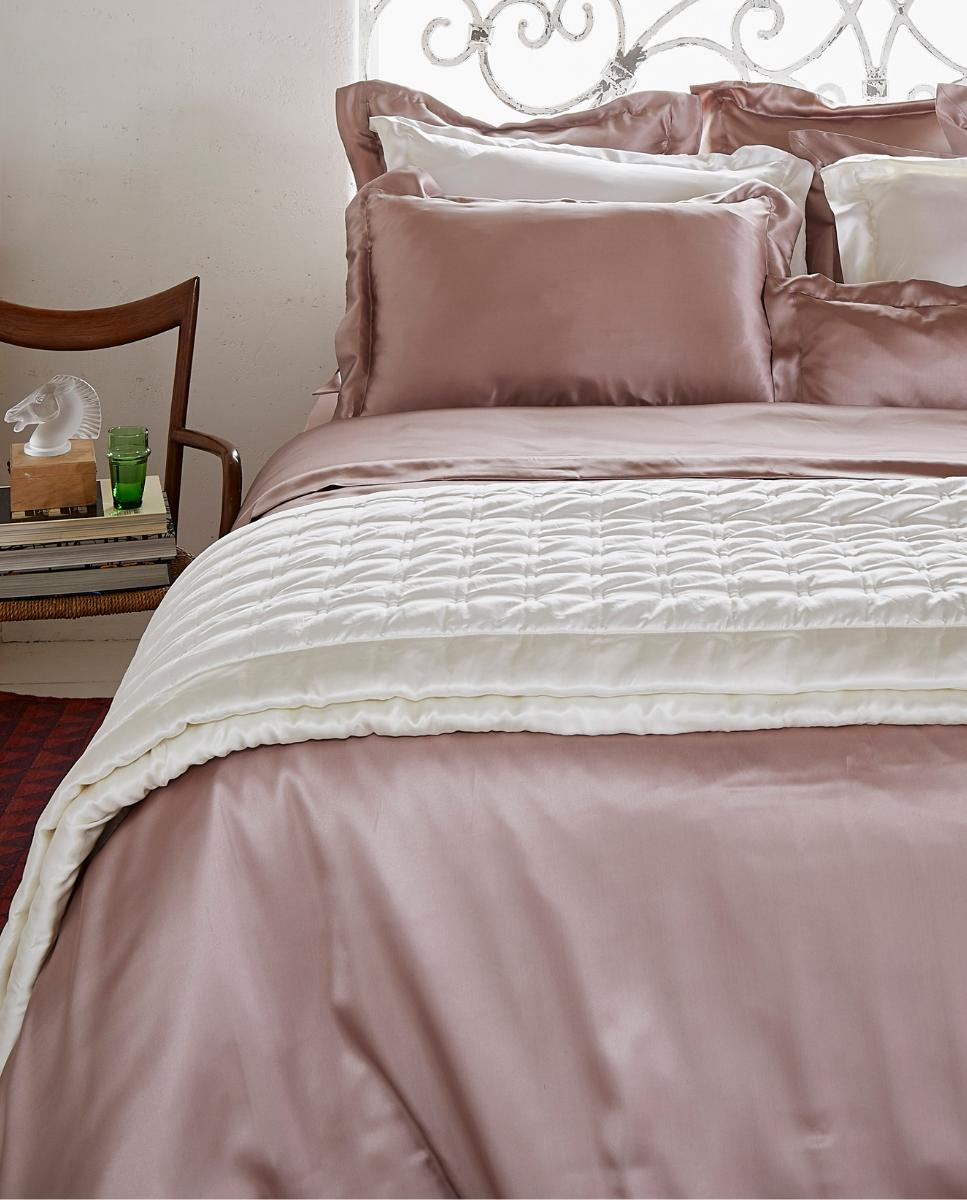 Funda nórdica de seda Mulberry Gingerlily Plain Colours - Rosa palo Cama 150 cm Rosa palo-2