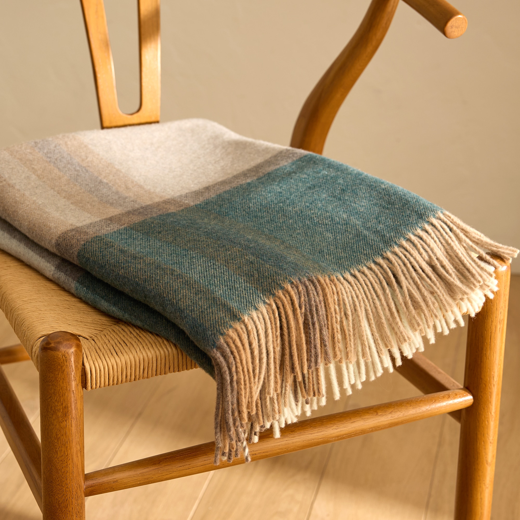 Imagen 1 de Manta decorativa lana merino Grenoble Somma - Verde 130 x 180 cm Verde