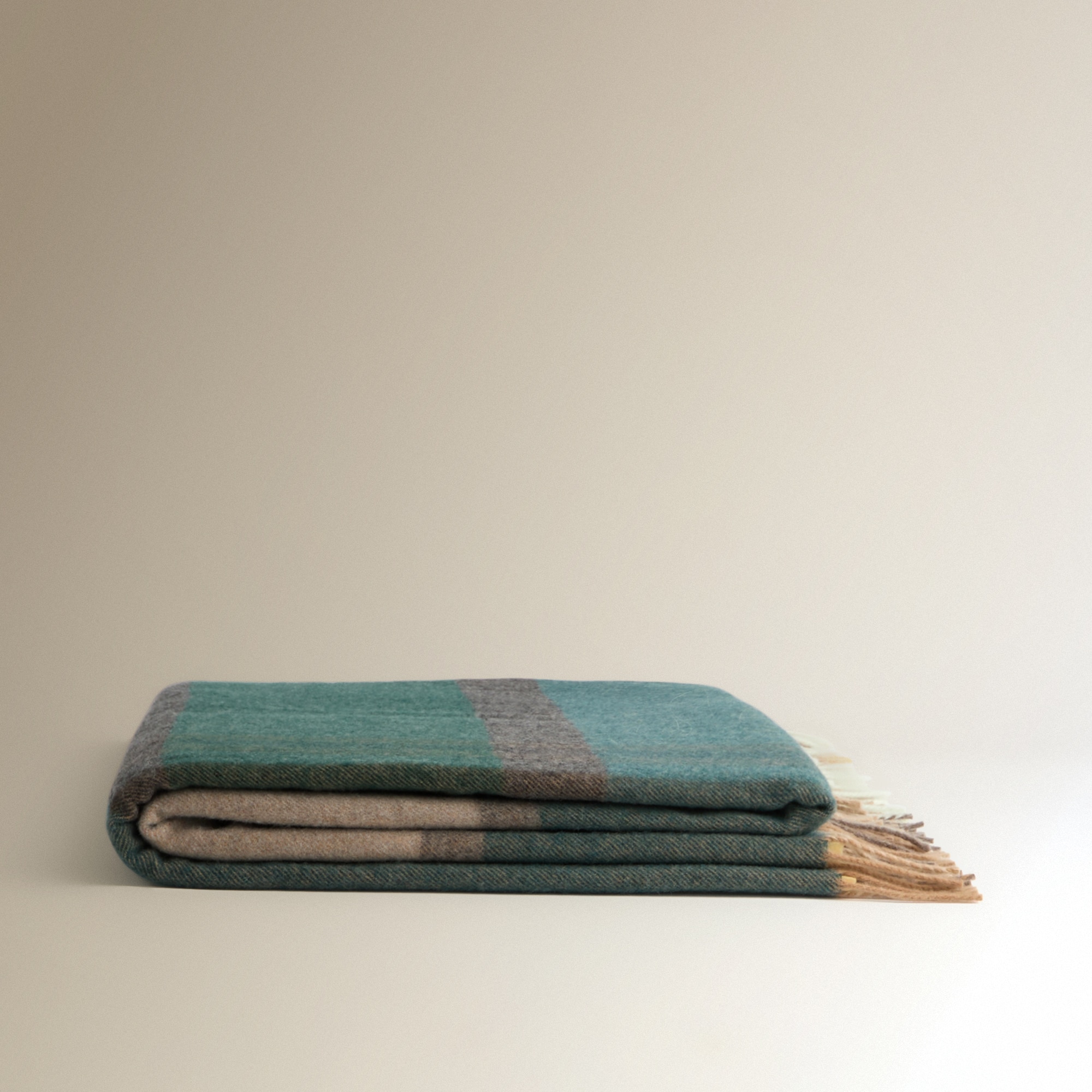 Imagen 2 de Manta decorativa lana merino Grenoble Somma - Verde 130 x 180 cm Verde