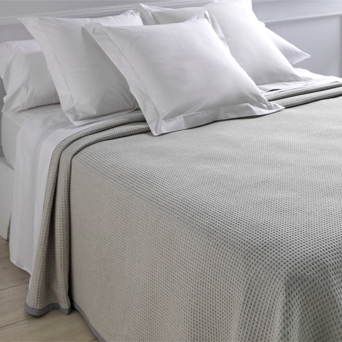 Manta de cama de algodão Malta Manterol Cinzento-1