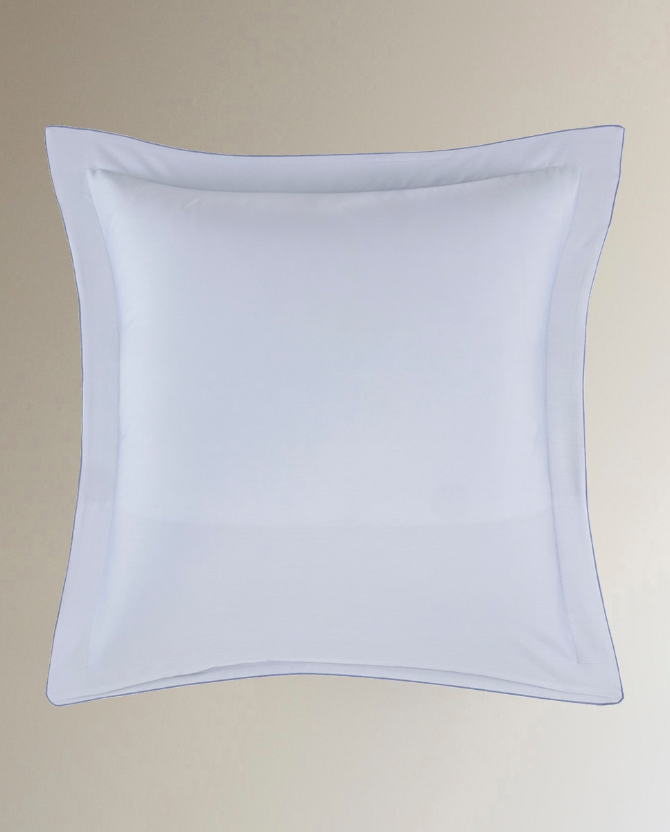Capa de Almofada de Algodão Acetinado Ecumes Azul-2