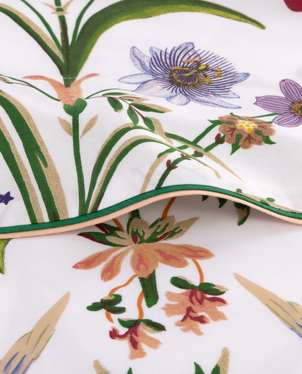 Lençol de cima em cetim de algodão Botanic Yves Delorme Multicolor-2