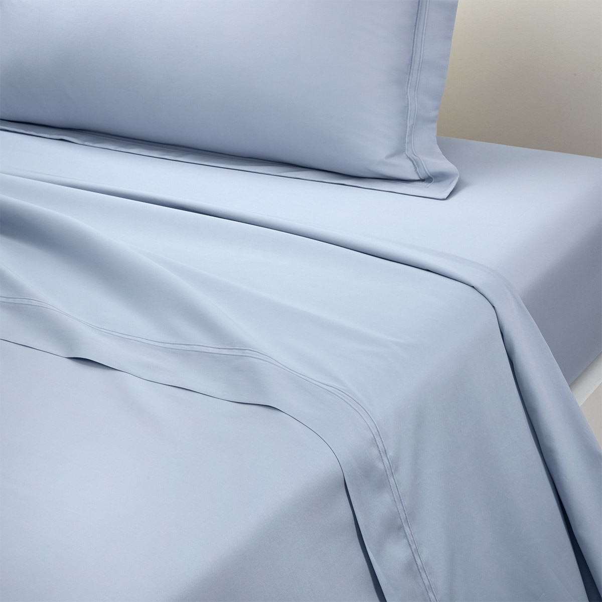 Sábana encimera algodón Triomphe Yves Delorme - Celeste Cama 180 cm Celeste-1