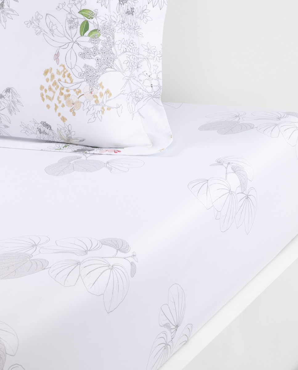 Imagem 0 de Lençol de Baixo de Algodão e Cetim Orchidée