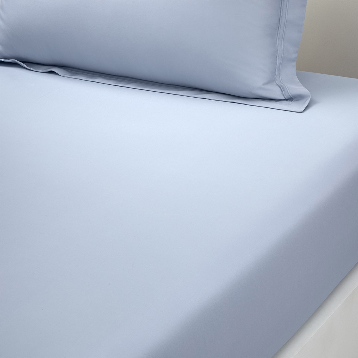 Sábana bajera algodón Triomphe Yves Delorme - Celeste Cama 160 cm Celeste-1