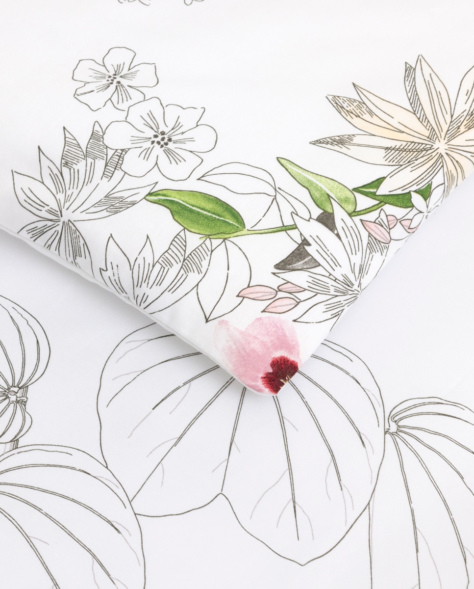 Capa de Edredão de Algodão e Cetim Orchidée Multicolor-4