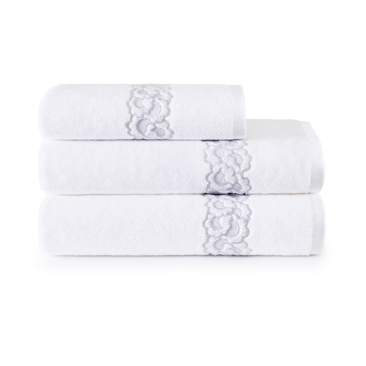 Toalha de Banho de Algodão Orgânico e Modal Festons - 450 g/m2 Branco-2