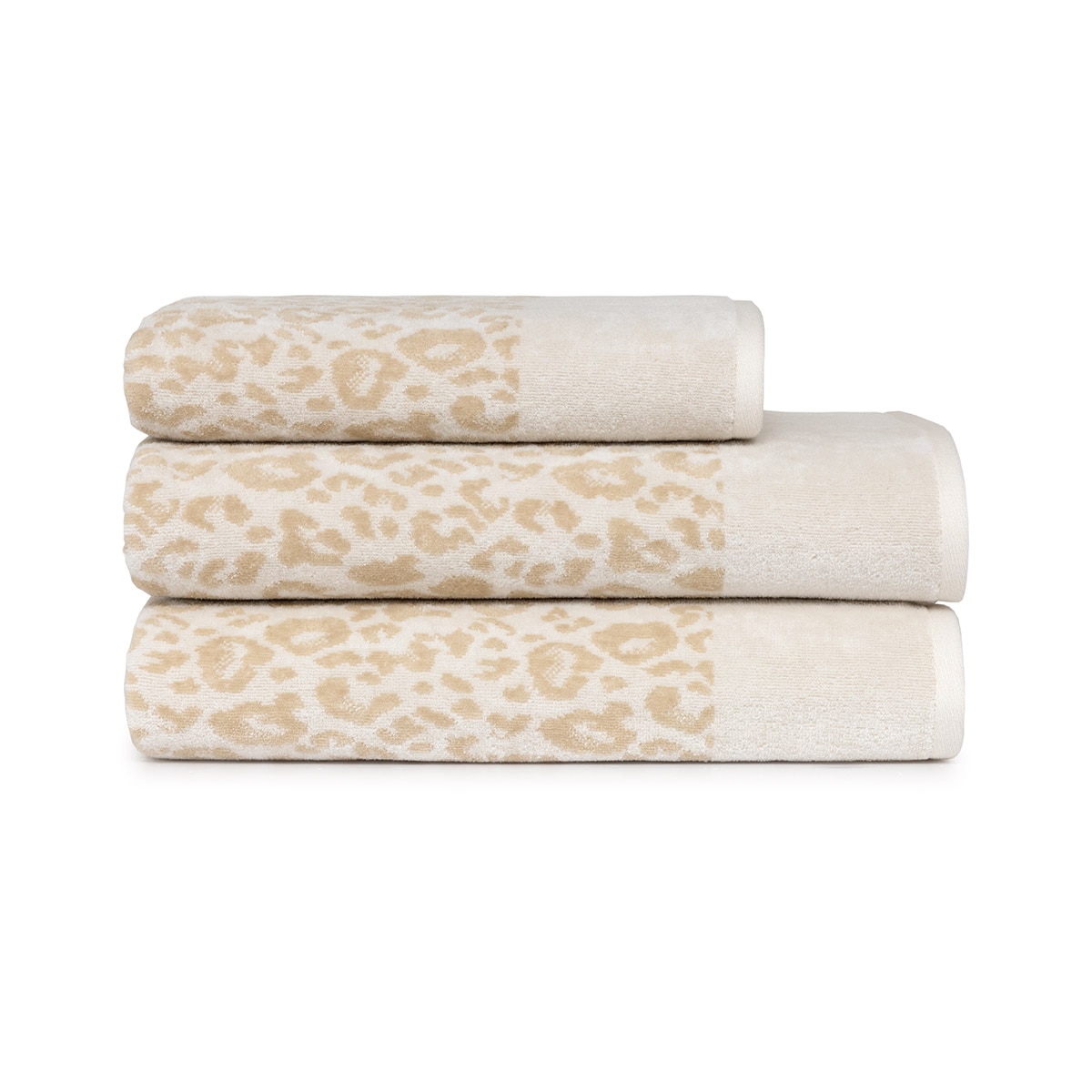 Toalha de Banho de Algodão Orgânico 450 g/m2 Leopard Leite-2