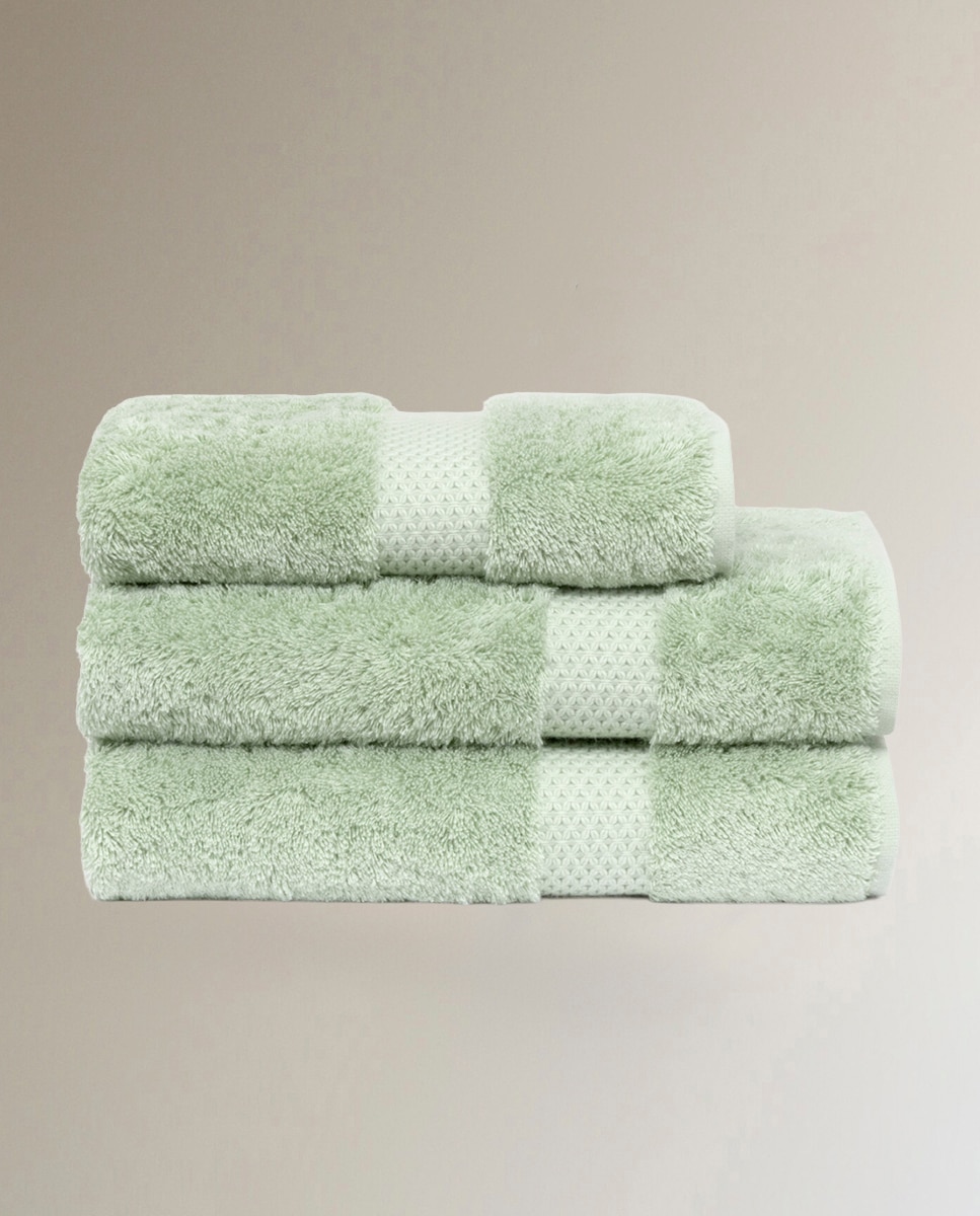 Imagen 2 de Toalla de baño algodón y modal 700 gr/m² Etoile Yves Delorme - Verde claro Tocador Verde claro