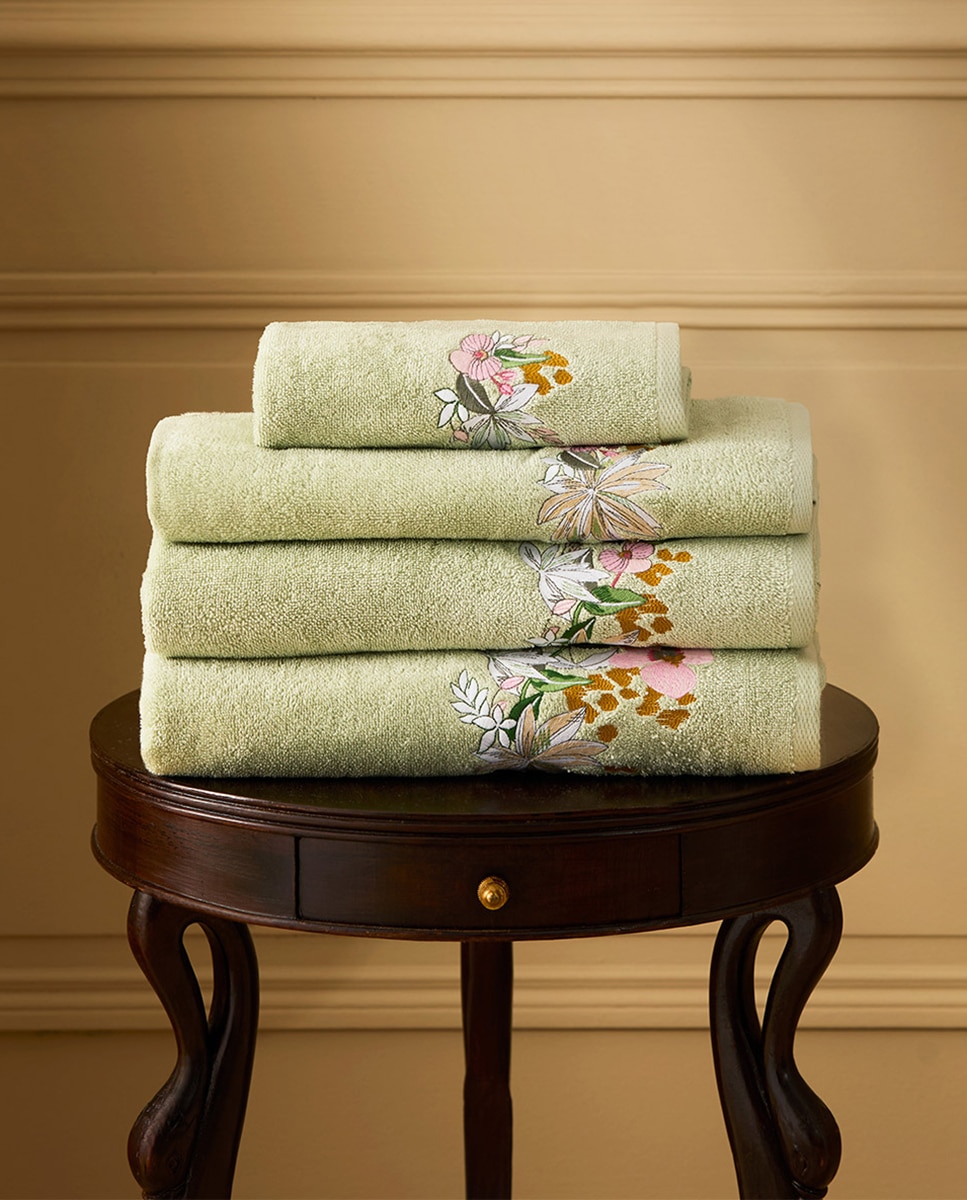 Toalha de Banho de Algodão e Modal Orchidée - 450 g/m2 Verde-1
