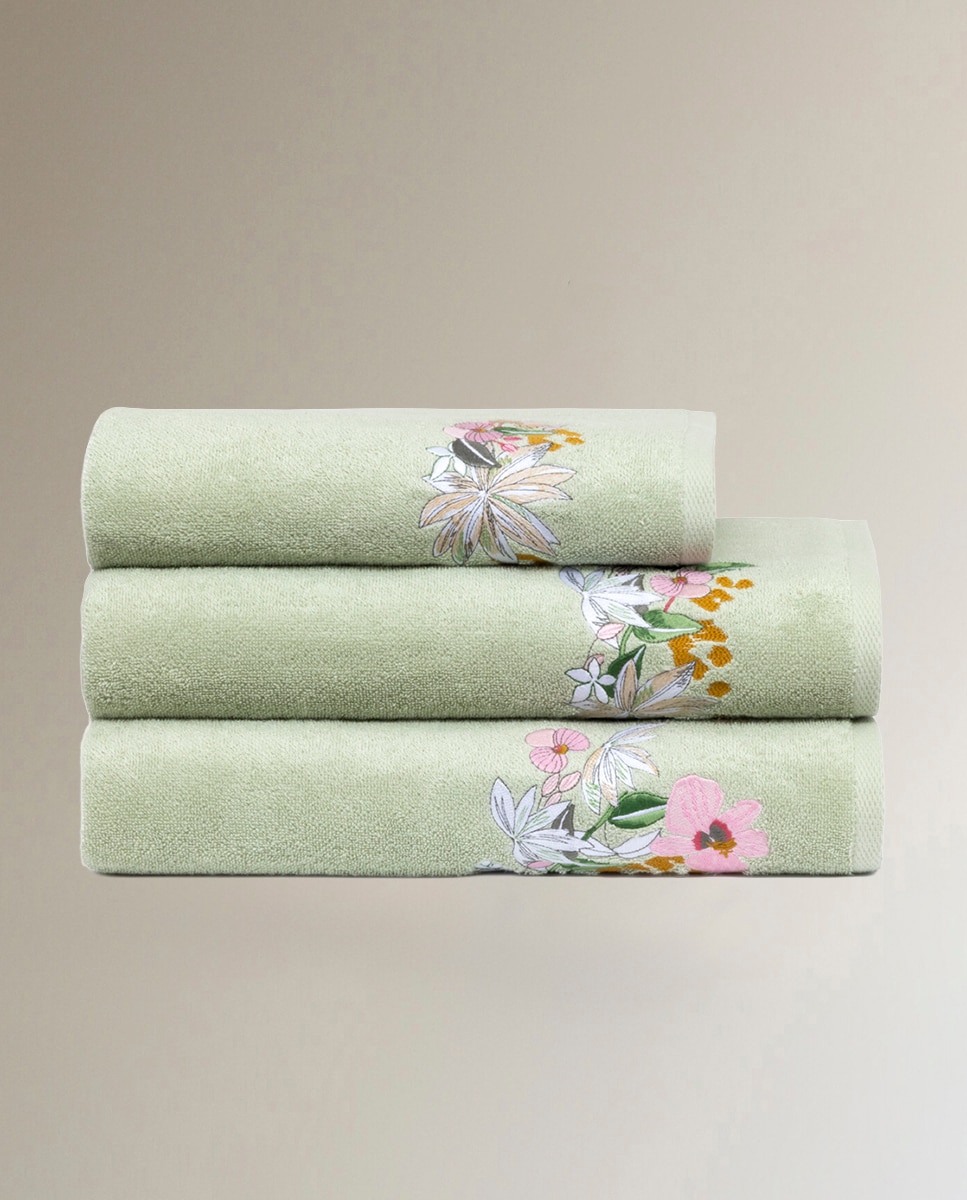 Toalha de Banho de Algodão e Modal Orchidée - 450 g/m2 Verde-2