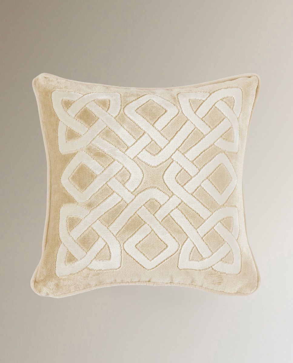 Capa de almofada Entrelac Yves Delorme Bege-2