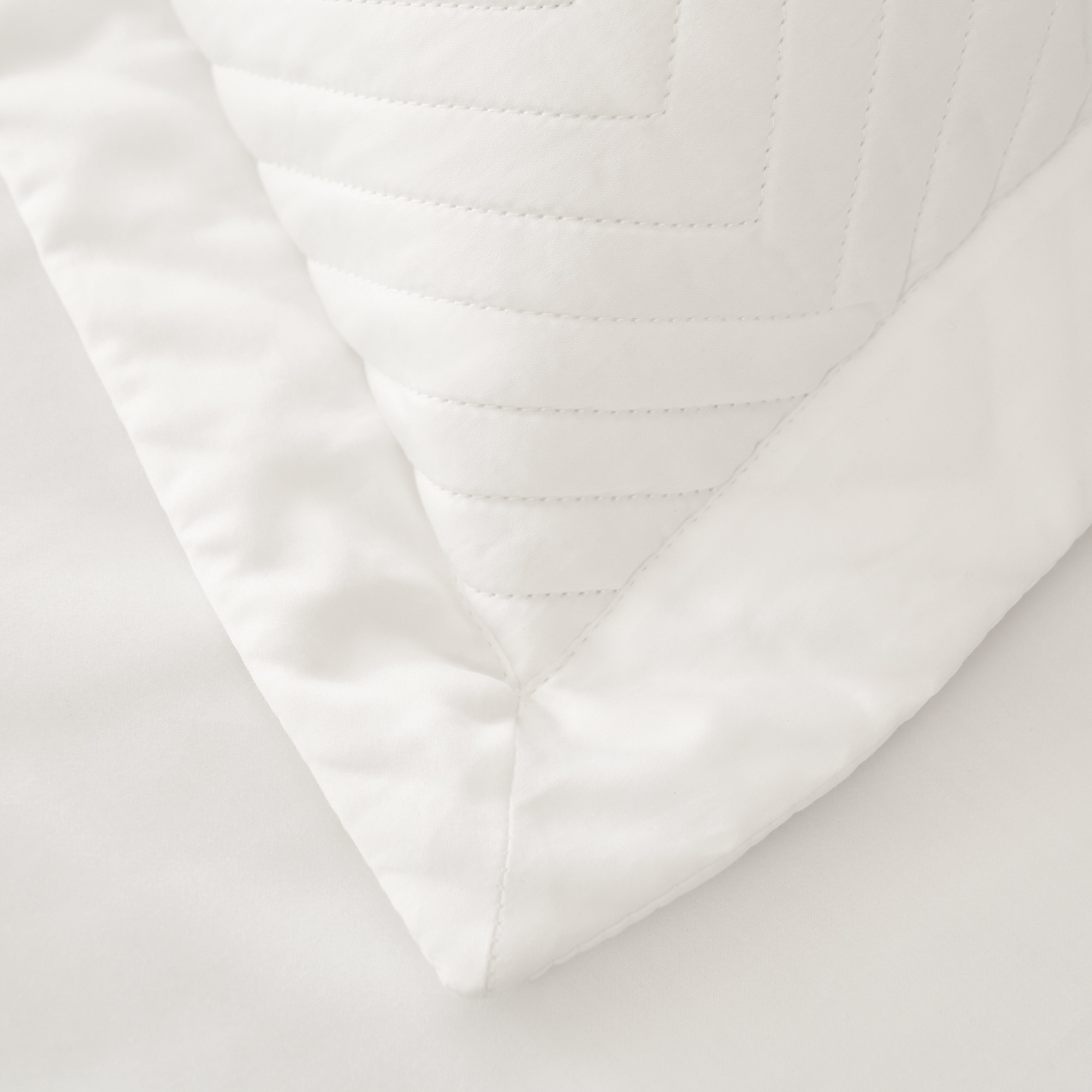 Conjunto de 2 Capas de Almofada de Cetim de Algodão Egípcio Suite Branco-2