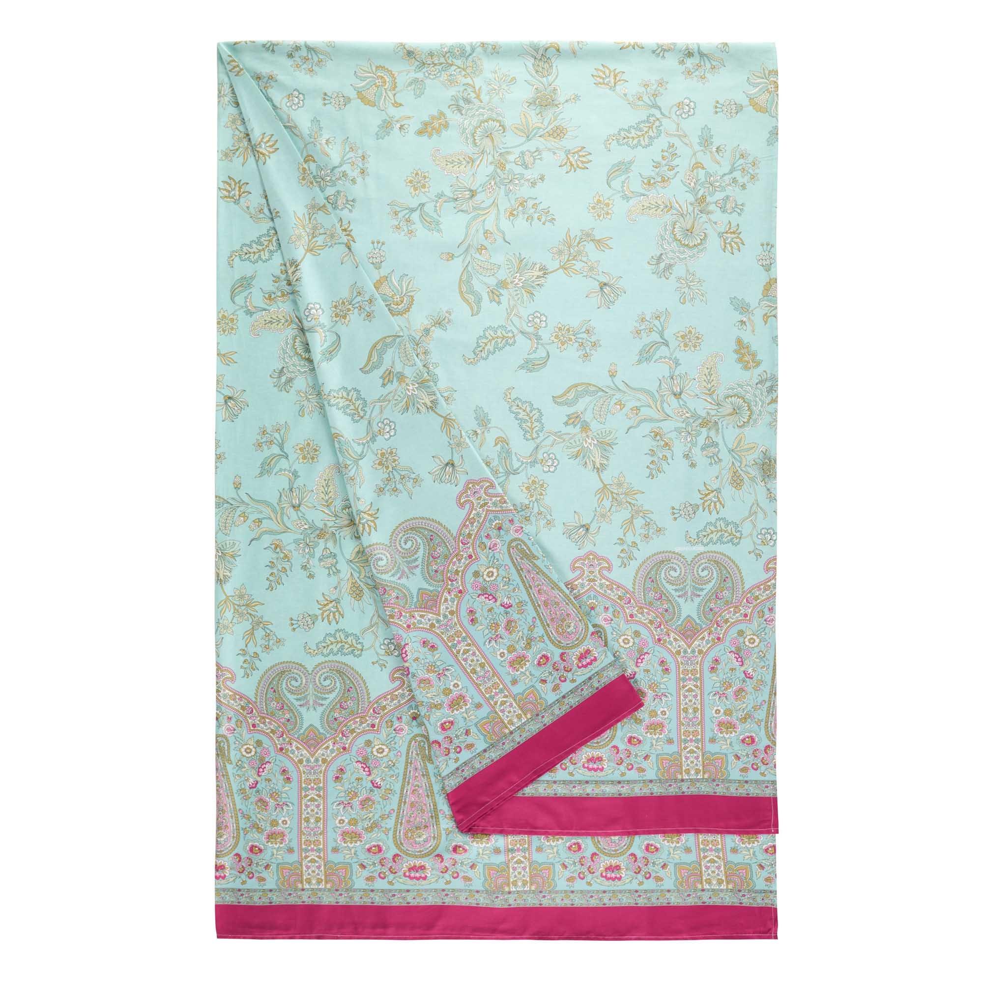Foulard Multiusos Indian Roses Verde Água-2