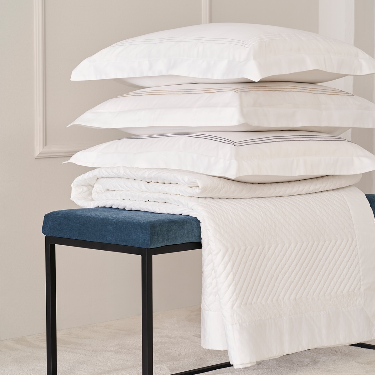 Pack de 2 Capas de Almofada em Algodão Astoria - 600 Fios Branco-3