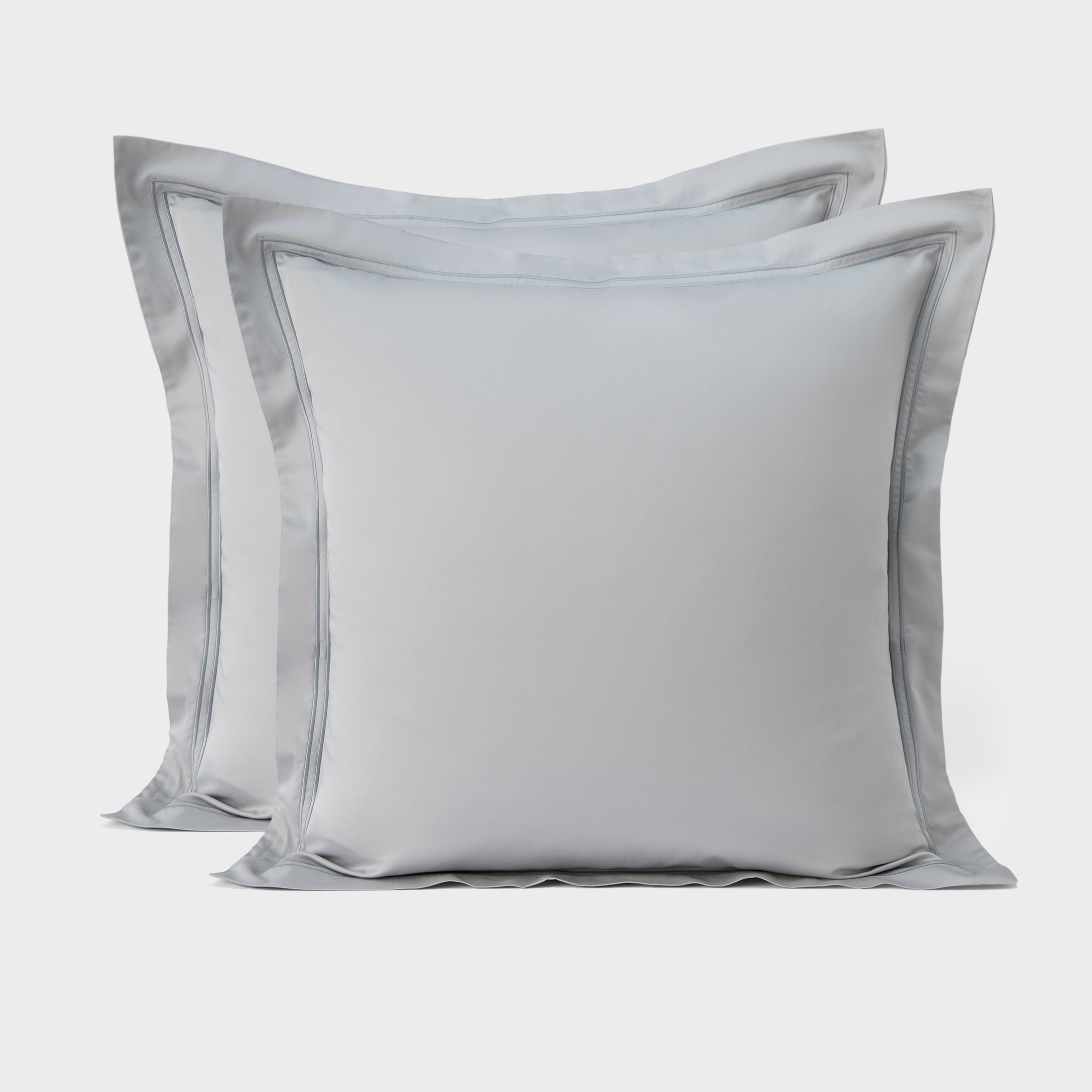 Pack 2 fundas de cuadrante algodón 400 hilos Prince Bassols - Gris 65 x 65 cm Gris-1