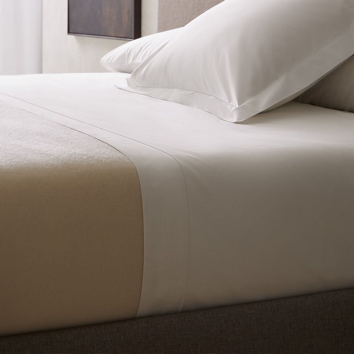 Juego de sábanas con bajera algodón 1000 hilos Tiara Bassols - Blanco Cama 150 cm Blanco-2