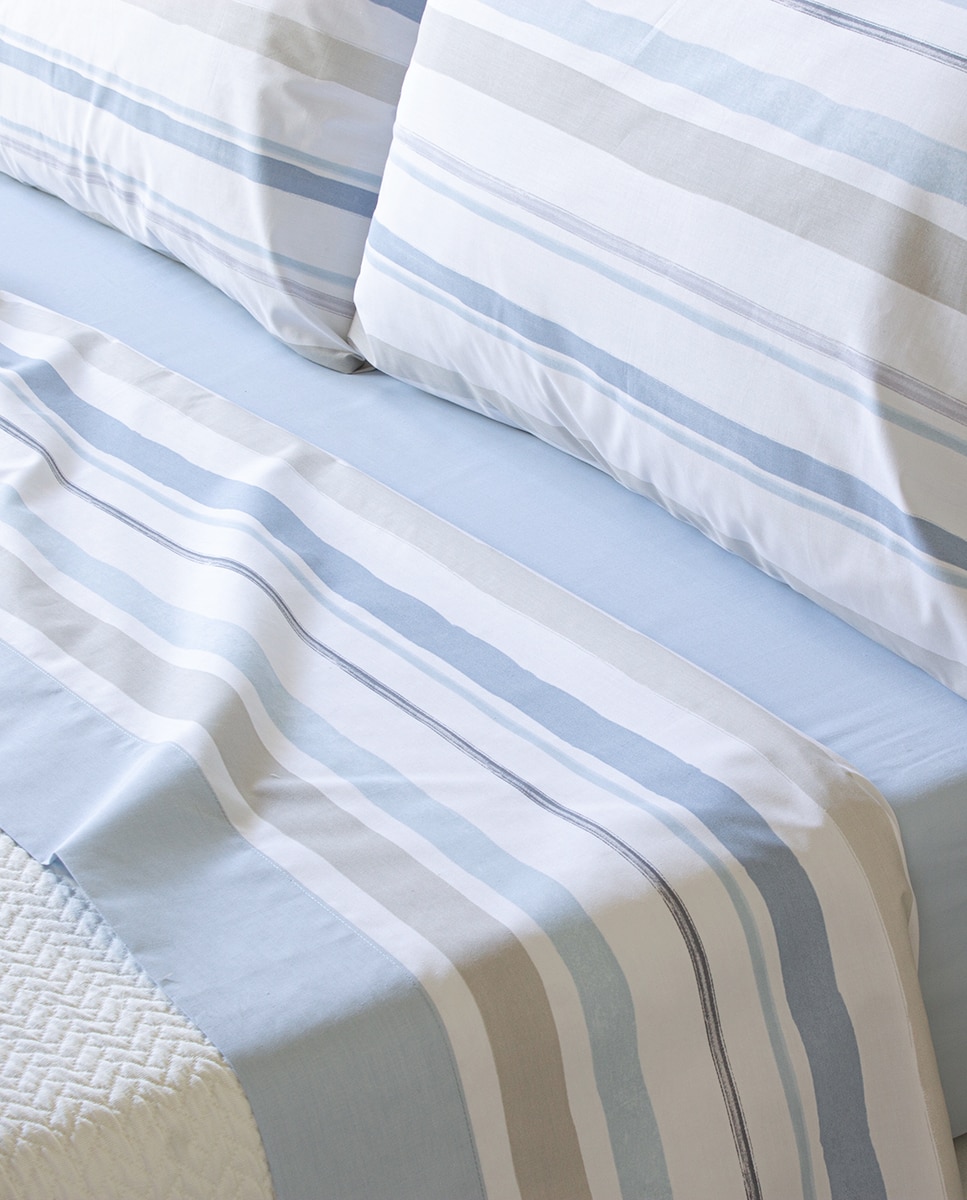 Conjunto de Lençóis de Algodão Miles Azul-2