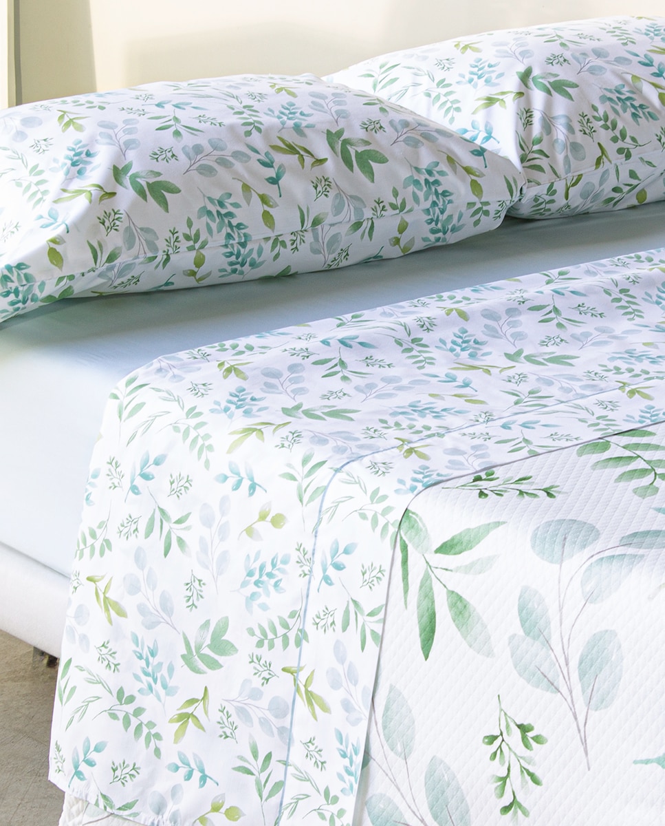 Conjunto de Lençóis de Algodão Hickson Verde-5