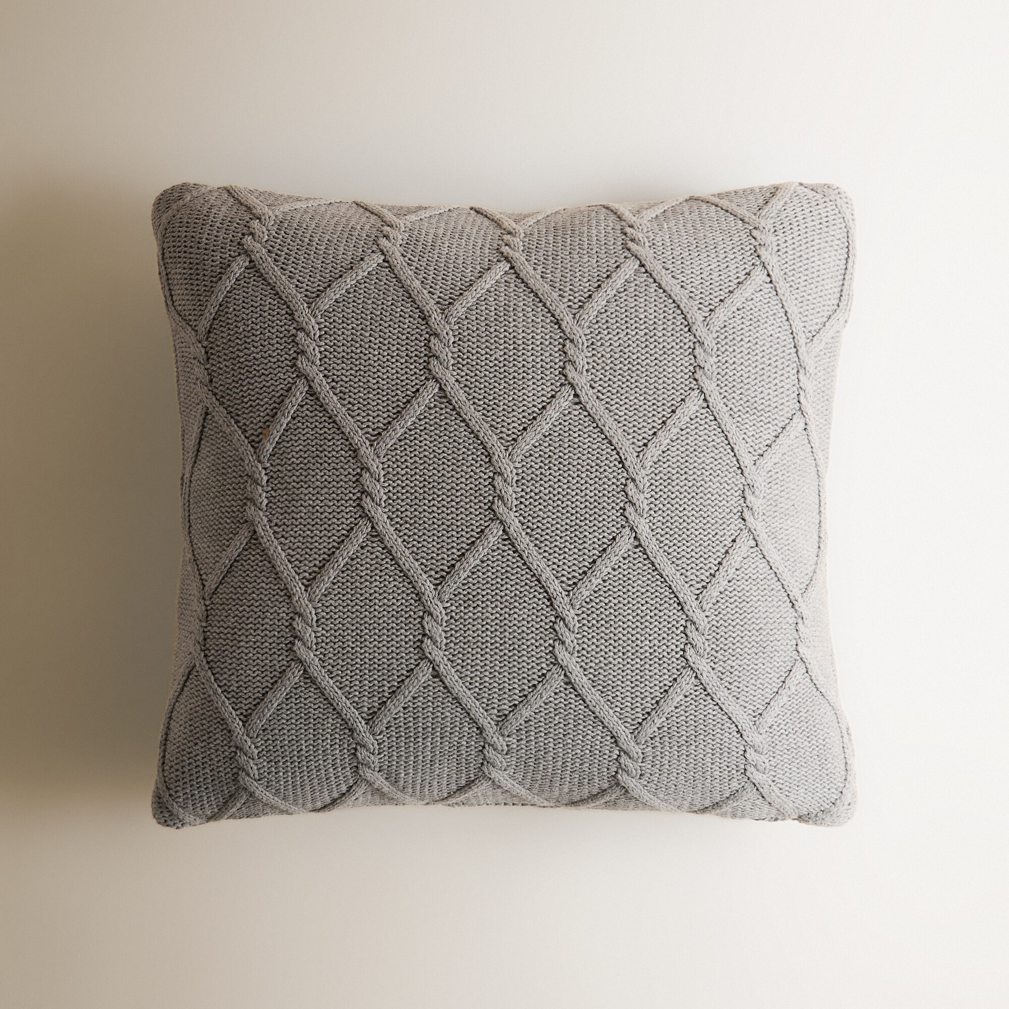 Capa de Almofada de Algodão Orgânico Twist Cinzento-claro-5