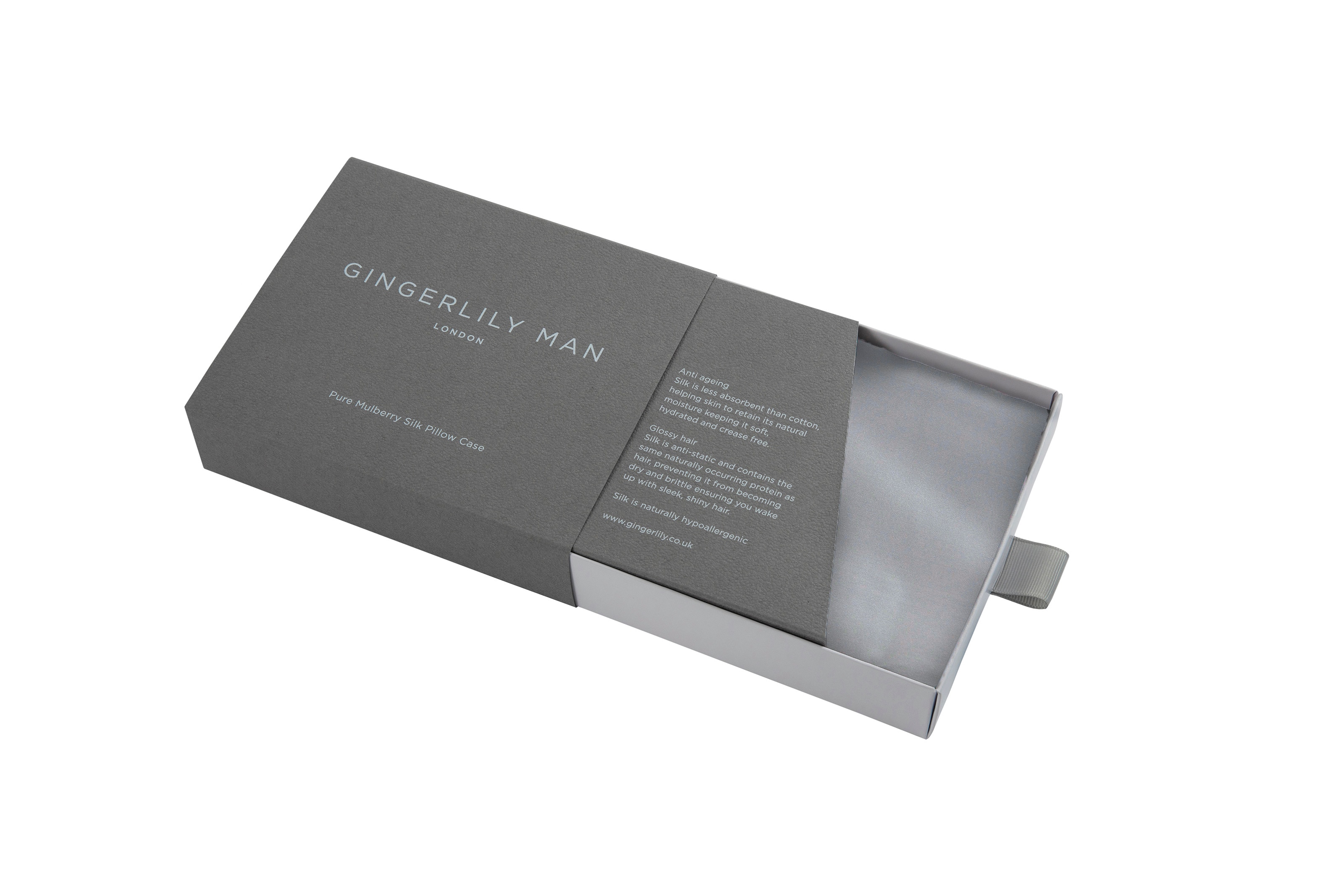 Capa de almofada de seda Mulberry Beauty Box Silver-1