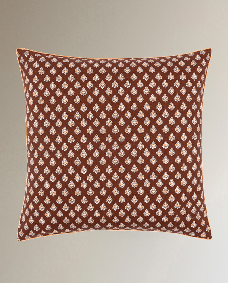 Imagem 0 de Capa de Almofada de Algodão Percal Cap Brun