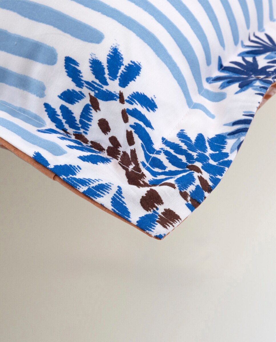Funda de cuadrante algodón percal Maquis Olivier Desforges Azul 65 x 65 ...