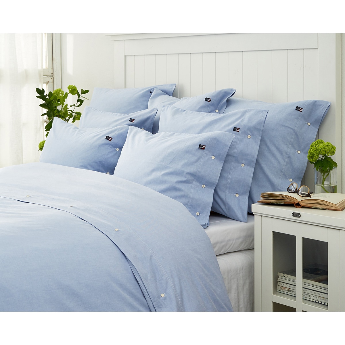 Funda de almohada algodón Básico Liso Lexington - Azul 50 x 90 cm Azul-2